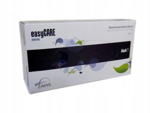 Rękawice nitrylowe czarne easyCare Zarys S 100 szt.